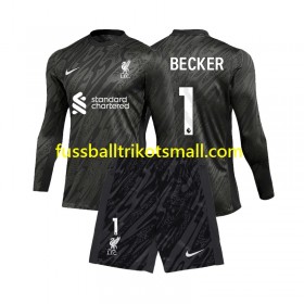 Fußballtrikots Liverpool Alisson Becker 1 Torwart Kinder 2024-2025 Langarm Heimtrikotsatz kaufen